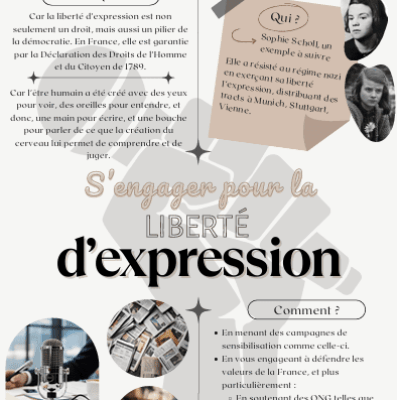 S’engager – campagne de sensibilisation imaginée par des élèves de 3e SI britannique