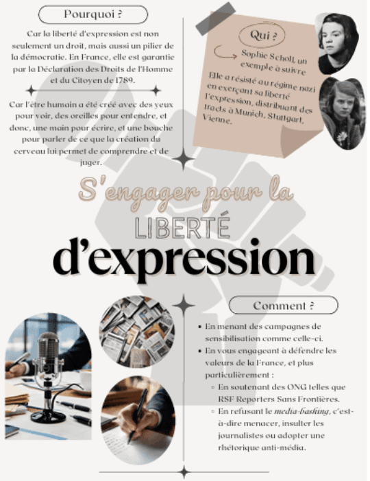 S’engager – campagne de sensibilisation imaginée par des élèves de 3e SI britannique